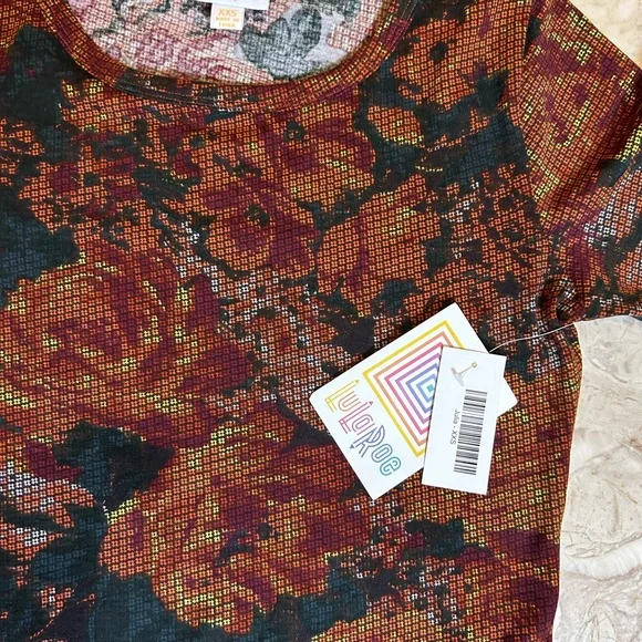 NWT LuLaRoe Julia Orange Floral Body-Con Dress Size XXS - Picture 14 of 15